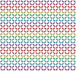 Example of frog print wallpaper with multicoloured frogs back to back and facing each other